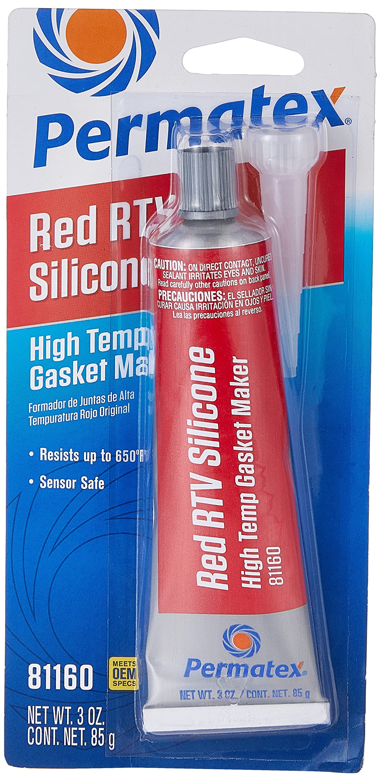 Permatex 81160 red RTV being applied to form-in-place gasket in action.