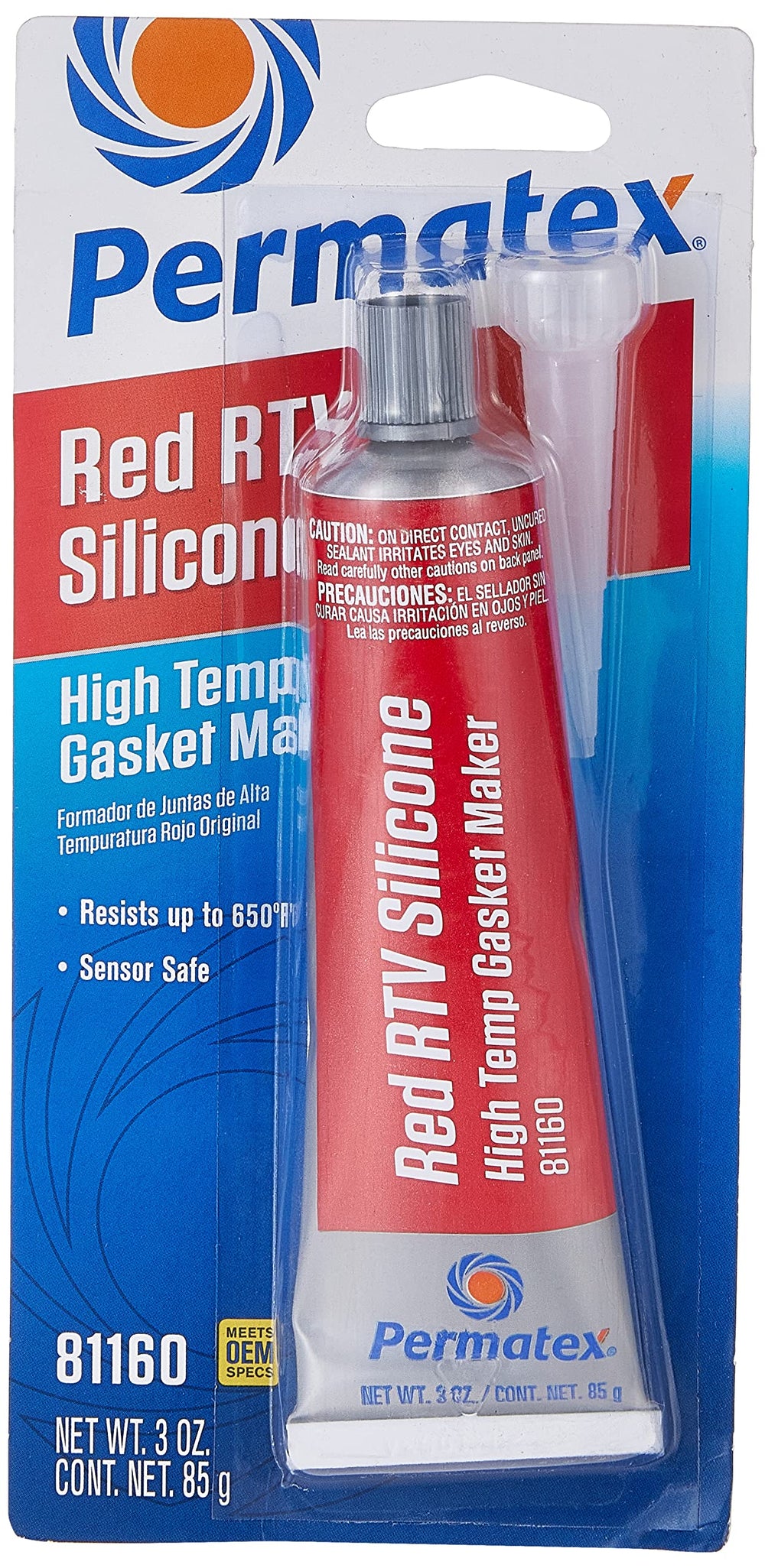 Permatex 81160 red RTV being applied to form-in-place gasket in action.