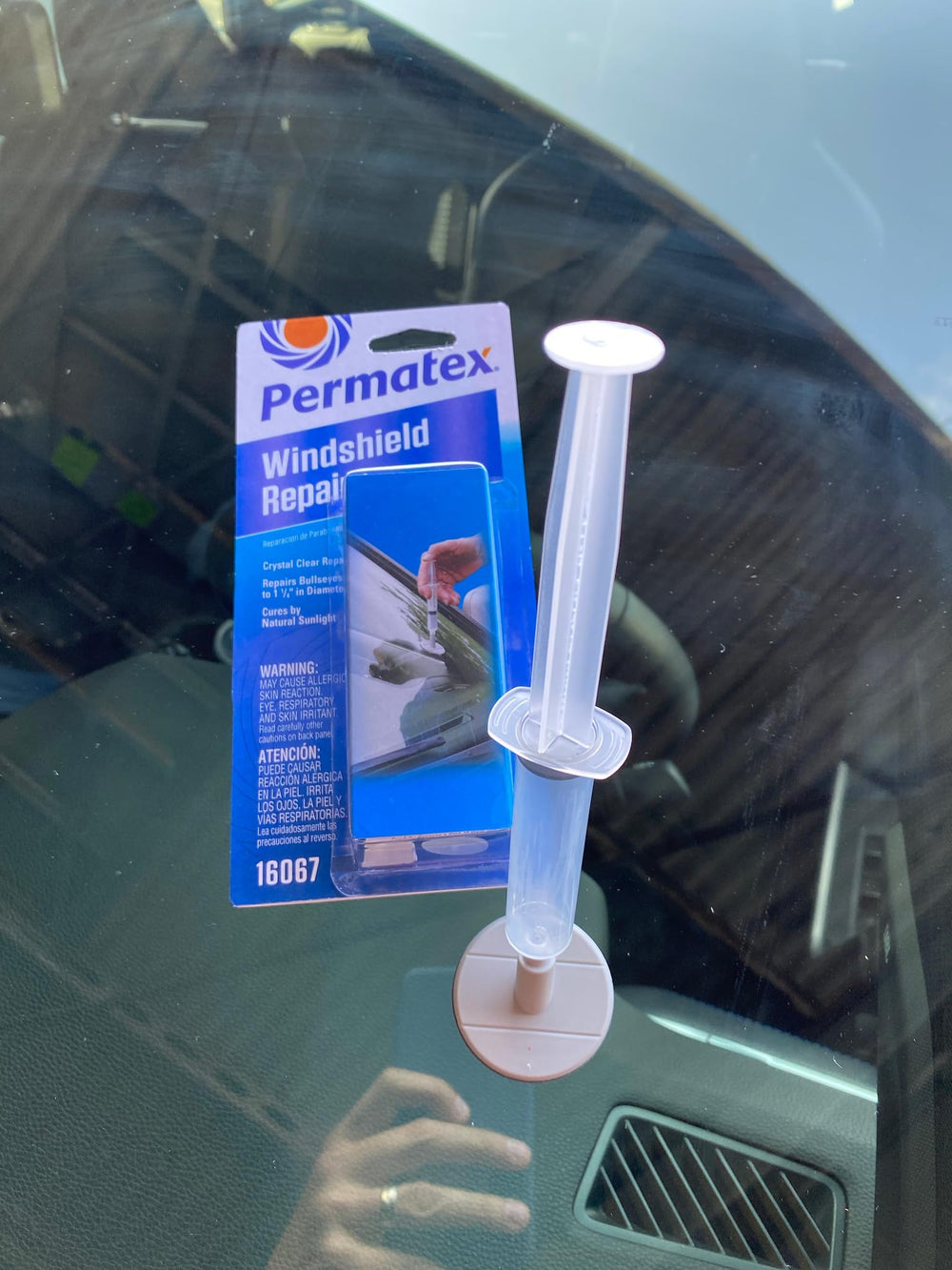 Permatex Bullseye sun-curing action leaves a clean, no-heat finish.