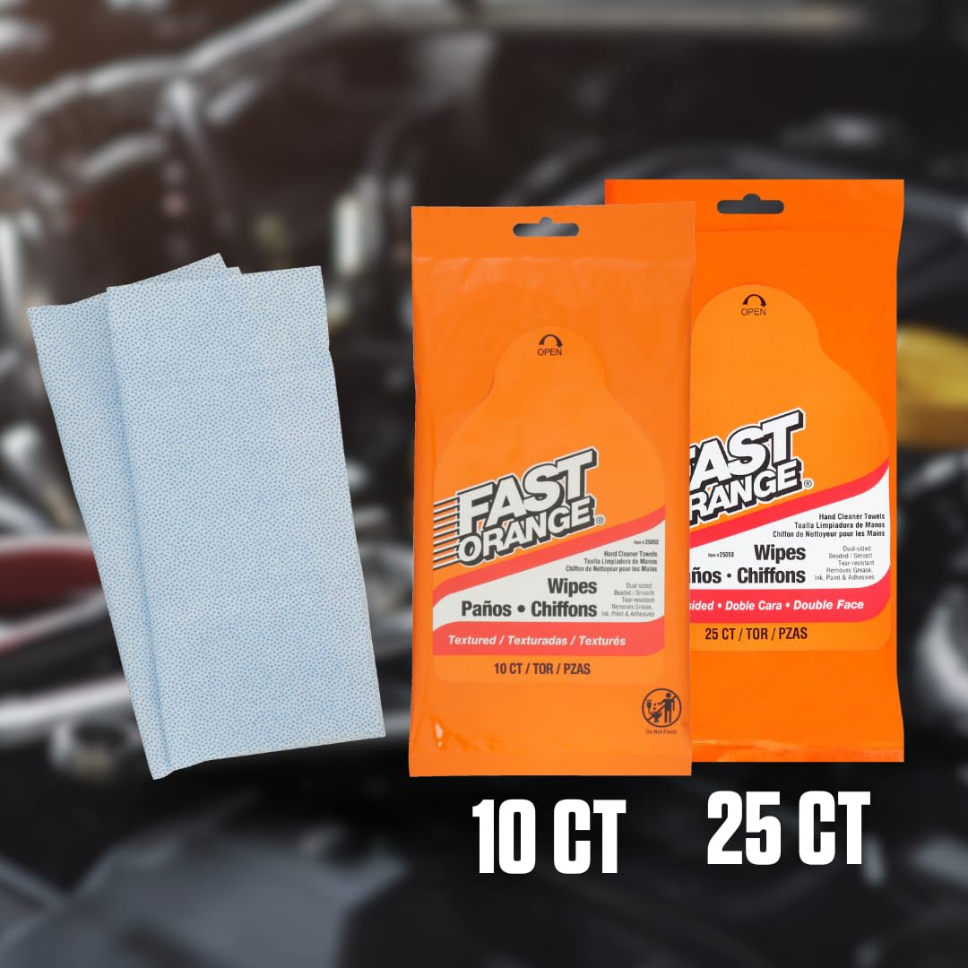 Bulk eight-sleeve pack of Permatex Fast Orange wipes for ready cleaning.
