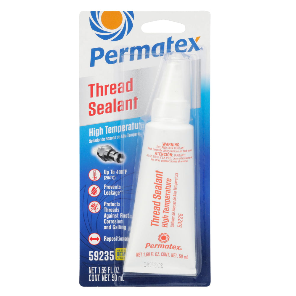 Permatex high-temp thread sealant tube ready for sealing and lubricating tight automotive threads.