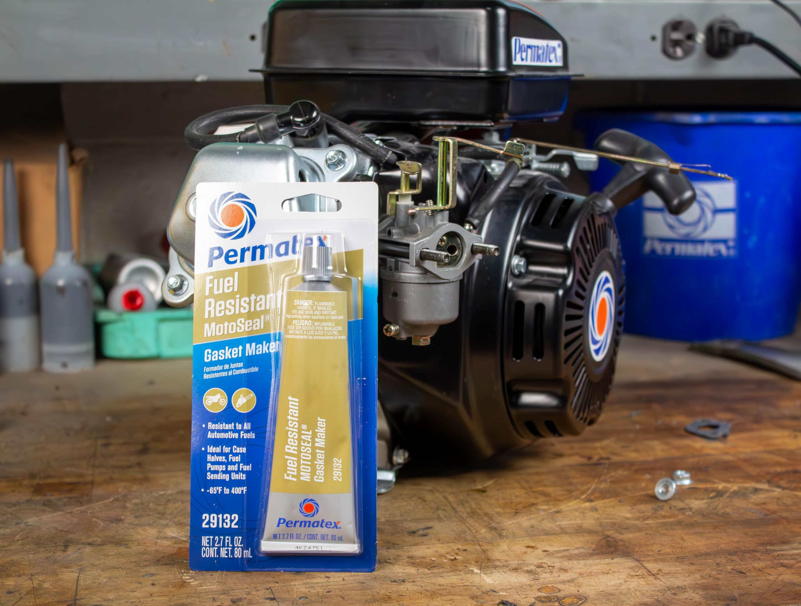 Permatex MotoSeal 1 resists gasoline and fluids for reliable engine sealing.