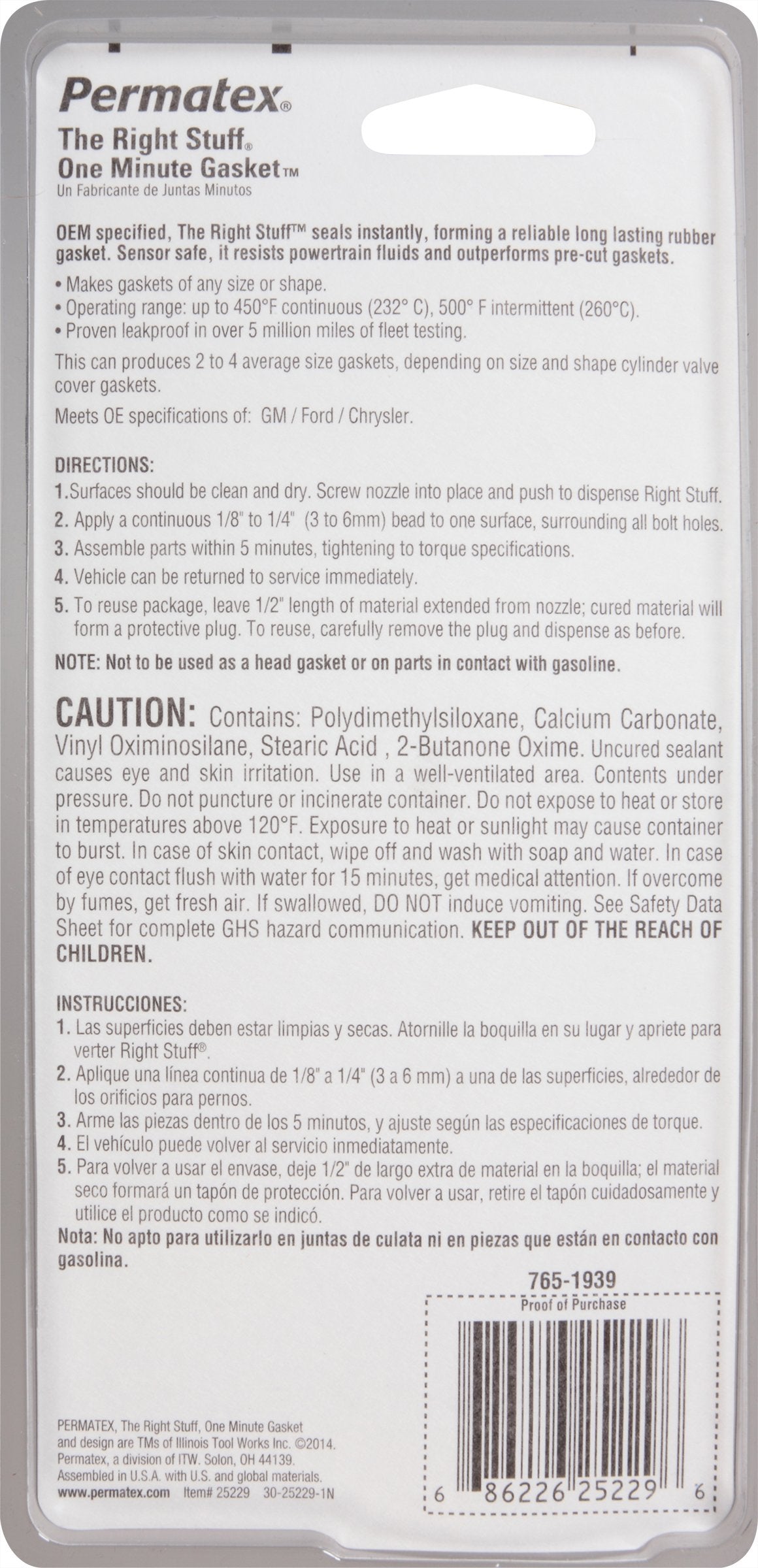 Permatex The Right Stuff formed in place gasket on engine demonstrates durable seal