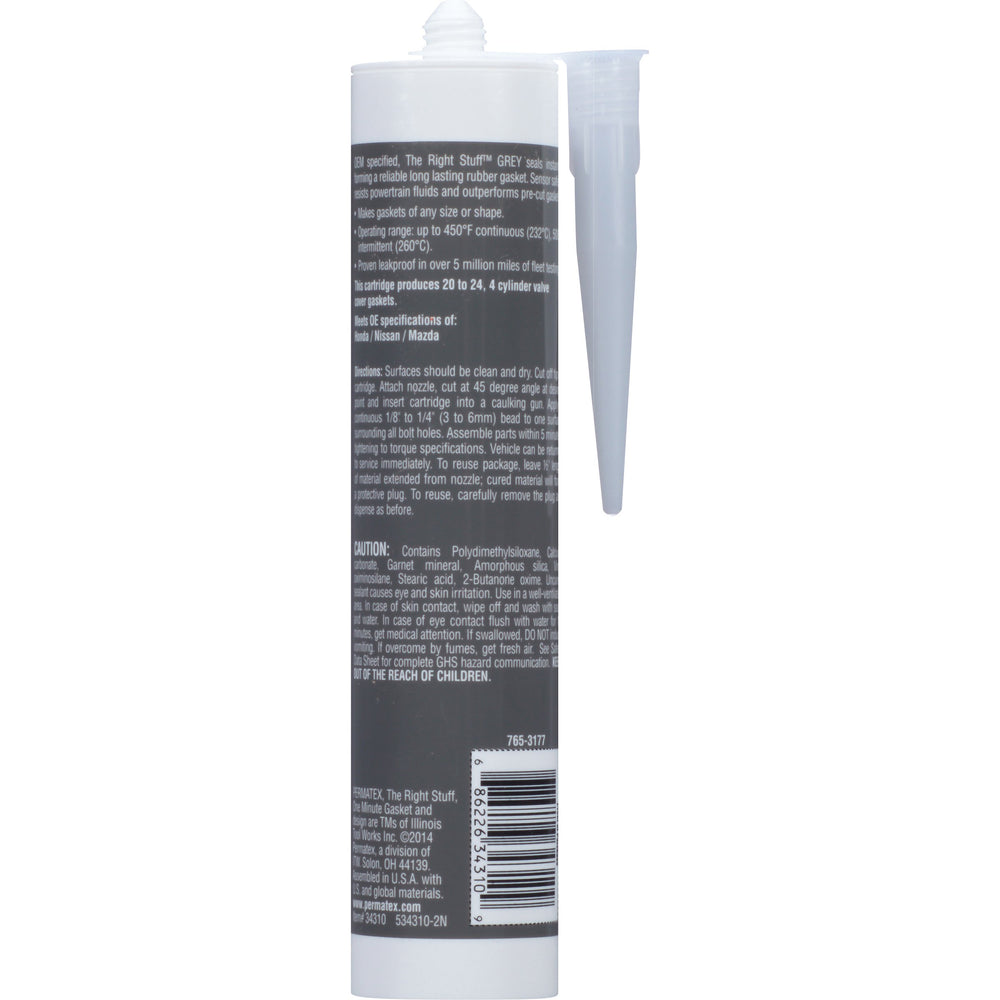 Permatex The Right Stuff Grey Gasket Maker in engine bay resisting oil and coolant exposure.