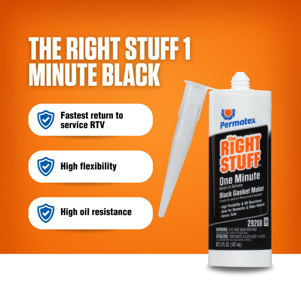 Permatex Right Stuff oil-pan application shows fast, durable gasket formation