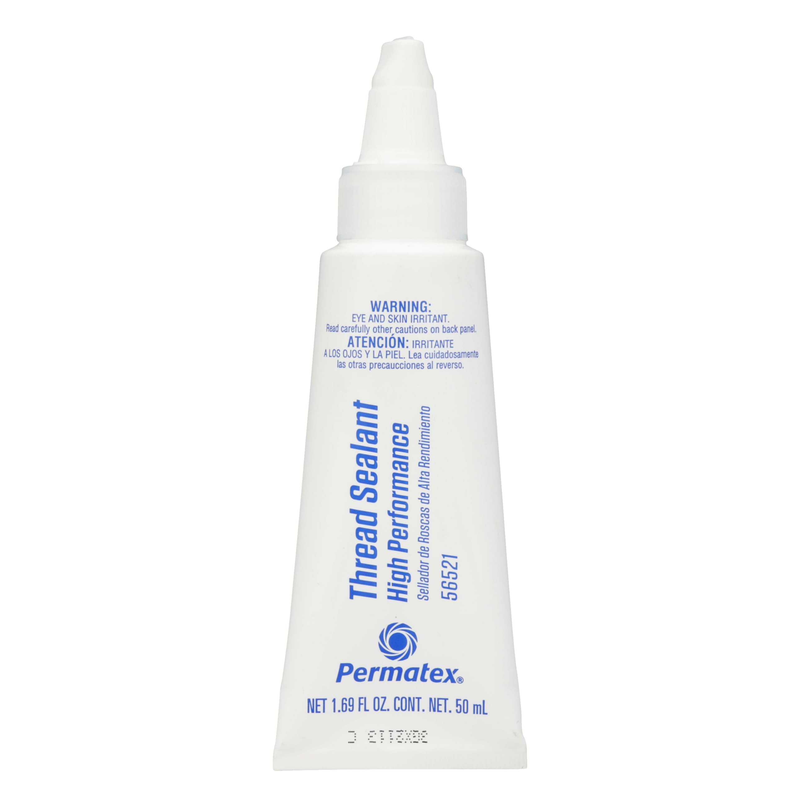 Permatex thread sealant applied to metal pipe thread connection for strong, durable sealing