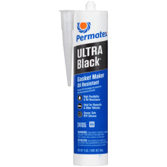 Permatex Ultra Black RTV gasket maker 10.6 oz cartridge for oil resistant seals.