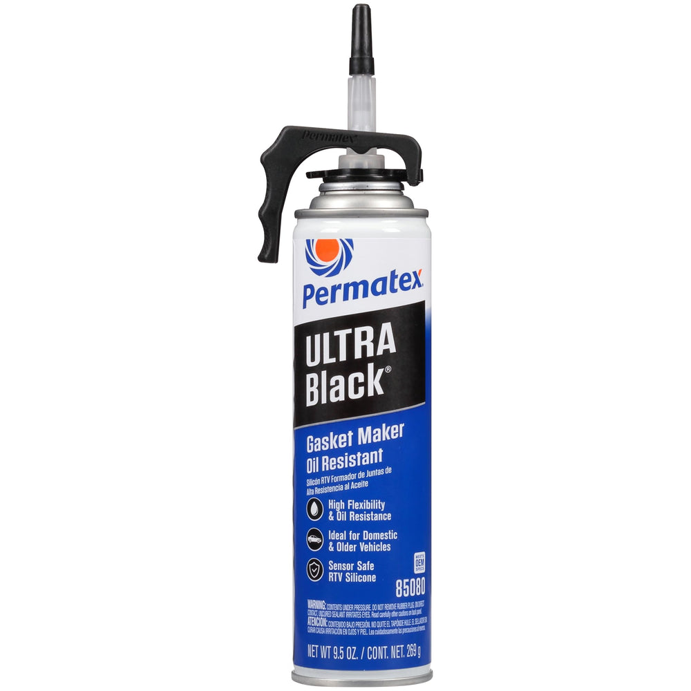 Permatex Ultra Black silicone gasket bottle ready for oil-resistant engine seals