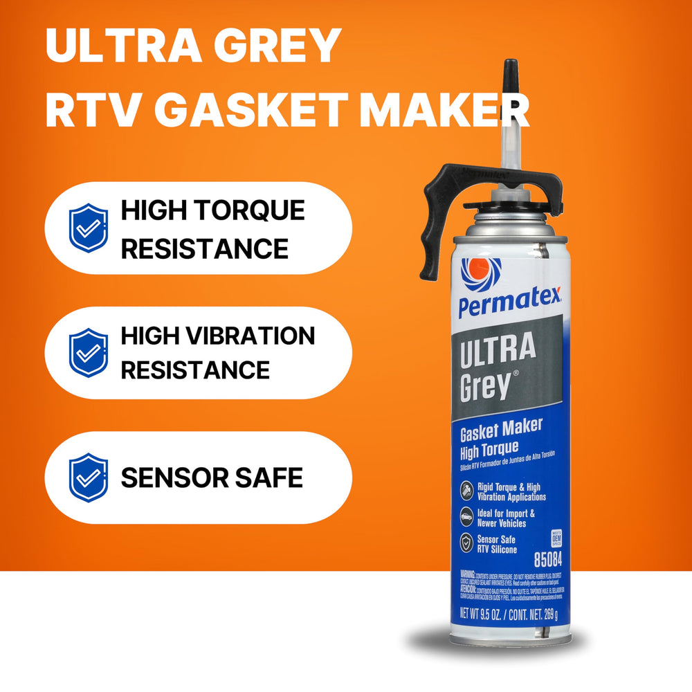 Permatex Ultra Grey oil pan bead seal provides reliable oil sealing