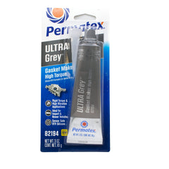 Permatex Ultra Grey gasket maker tube ready for high-torque seals in engine assembly