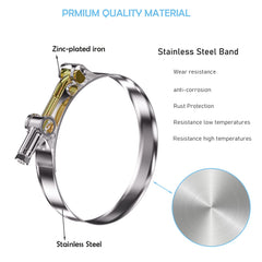 PEROMI T Bolt Hose Clamp stainless steel construction resists rust in harsh environments.