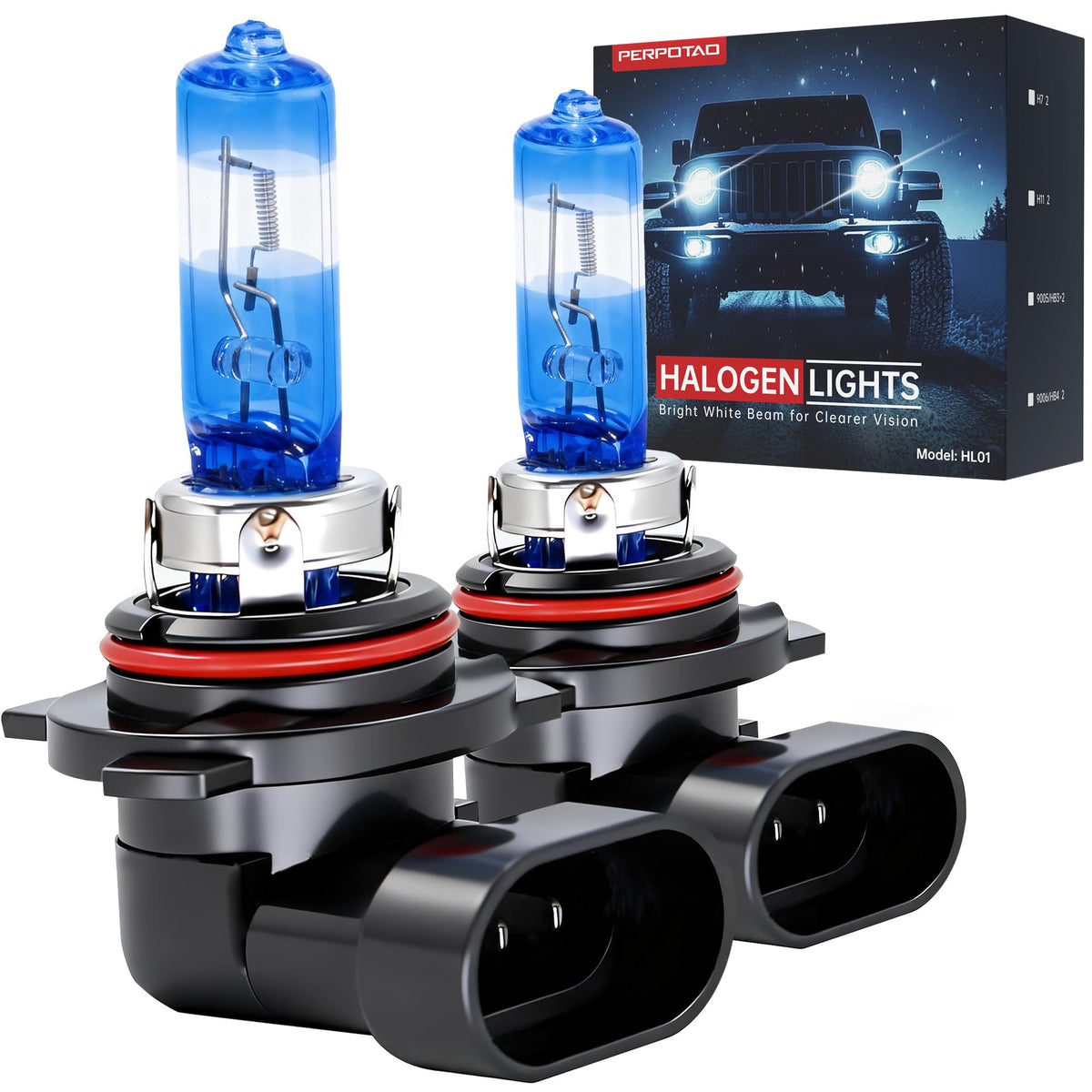 PERPOTAO 9012/HIR2 front view bulb for warmer nighttime visibility