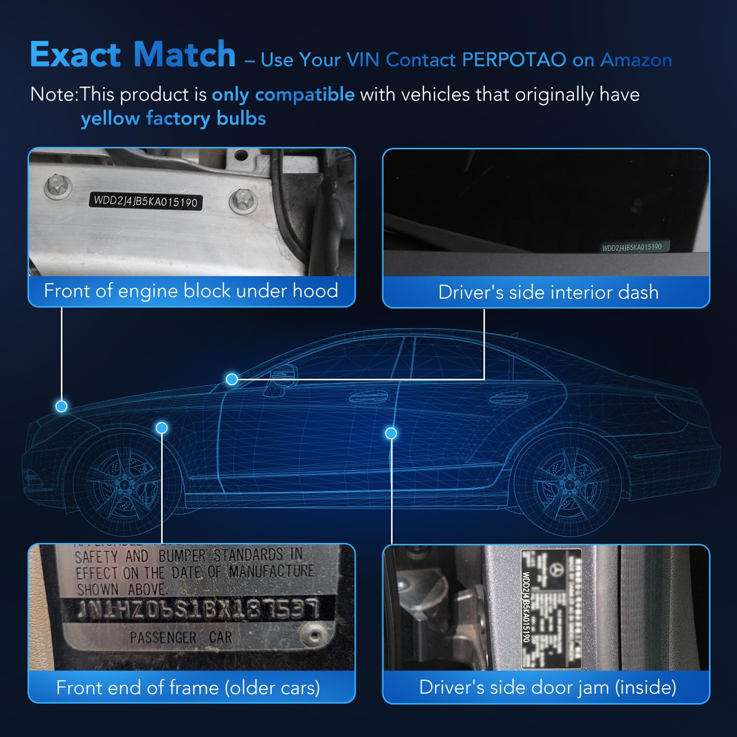 PERPOTAO H11 compatibility supports most vehicles for easier installation.