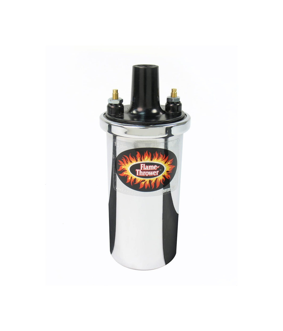 Pertronix Flame Thrower 40001 chrome coil close-up highlighting premium finish for classic and modern engines