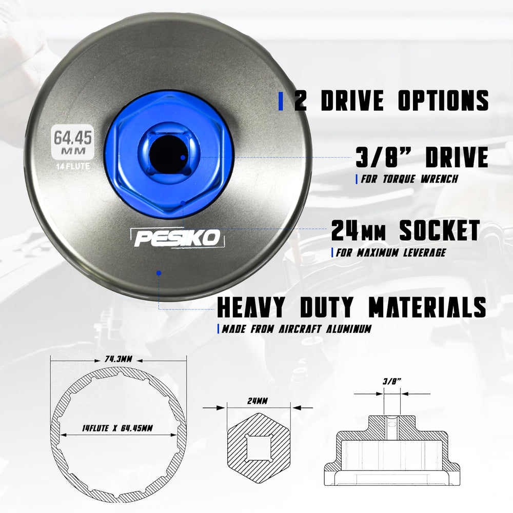 PESIKO aircraft aluminum body wrench for durable oil filter work.