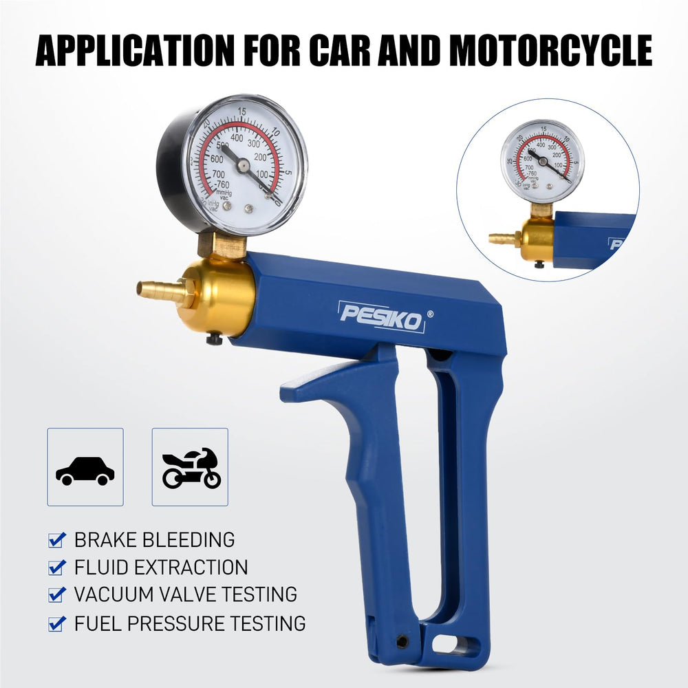 PESIKO dual-scale vacuum gauge close-up highlights accurate readings during maintenance.
