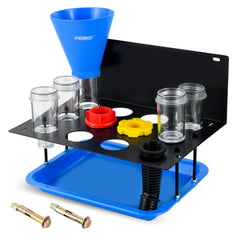 PESIKO Engine Oil Funnel Kit threaded funnel in use for spill-free oil changes.
