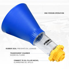 PESIKO transparent oil tube view shows oil flow for accurate filling.