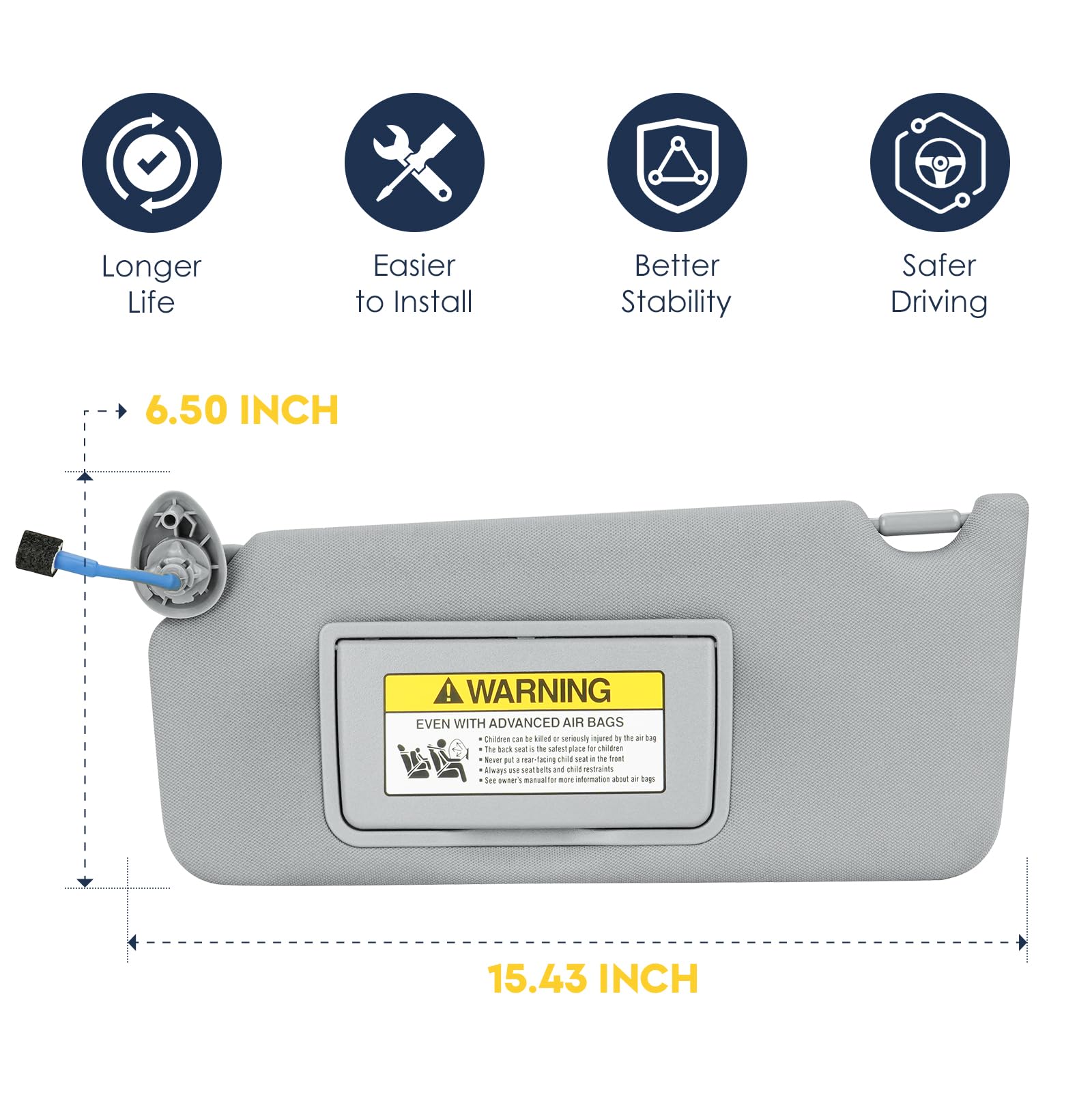 PetMigo includes 1 driver-side sun visor for quick replacement.