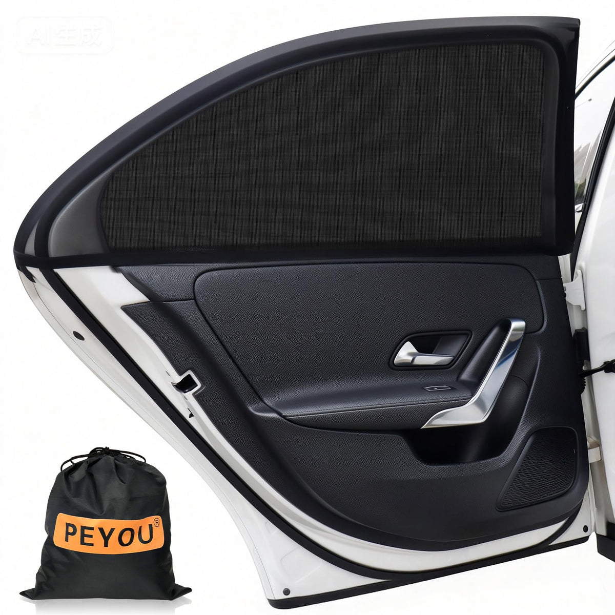 PEYOU car window shade provides full coverage to reduce sun glare for rear passengers.