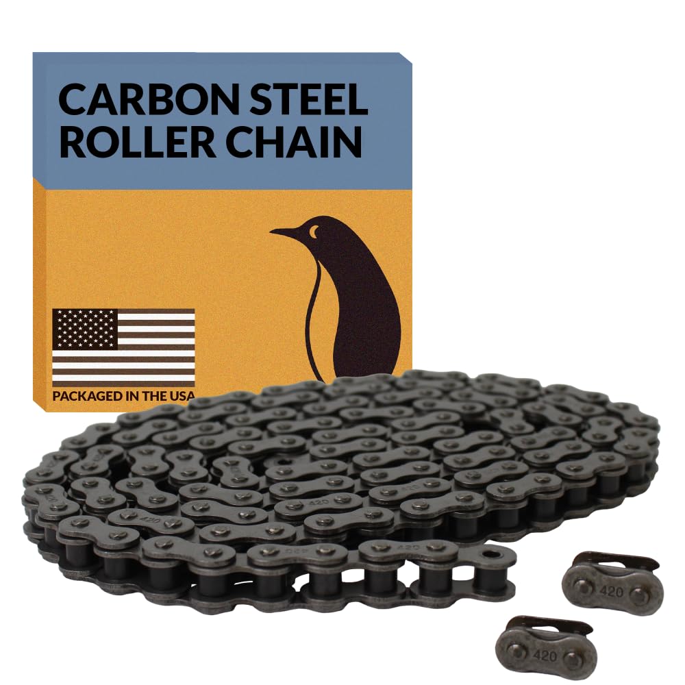 PGN Bearings 420 chain 10ft kit closeup showing durable rollers