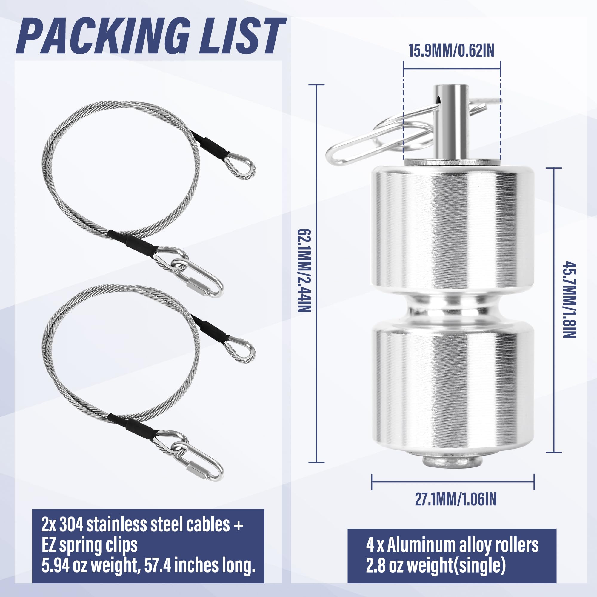 PHATRIP aluminum roller 4pcs set improves smooth operation