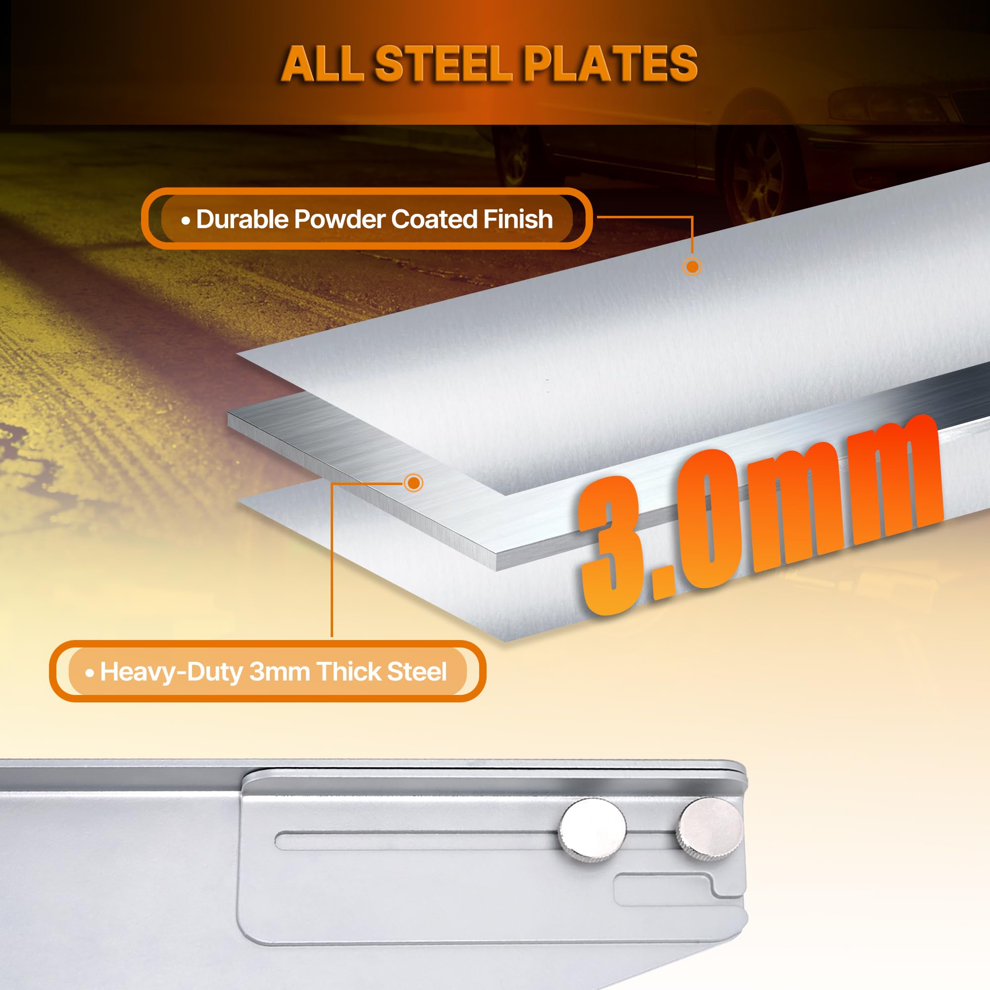 PHATRIP Toe Alignment Tool tape measure extended for under-vehicle reach.