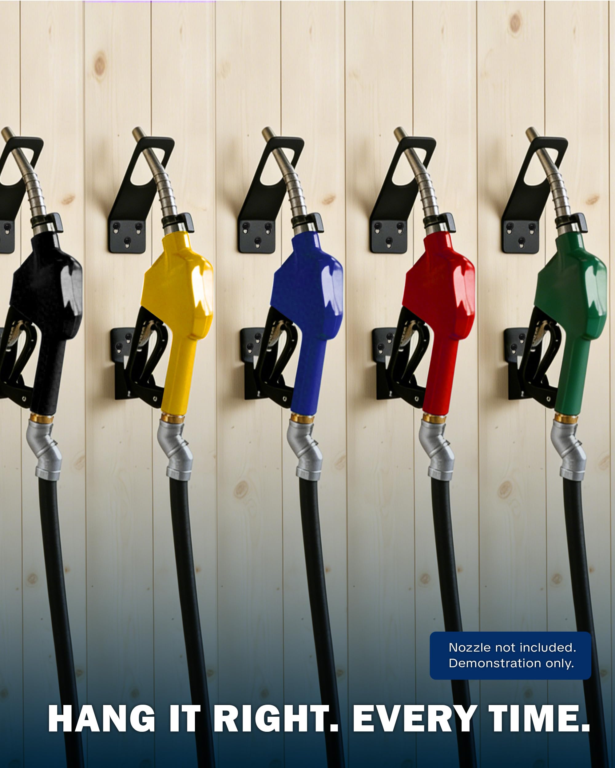 Holder mounted on wall providing upright, drip-free storage