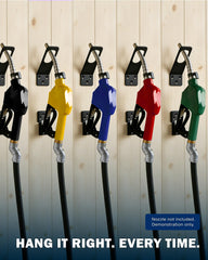Holder mounted on wall providing upright, drip-free storage