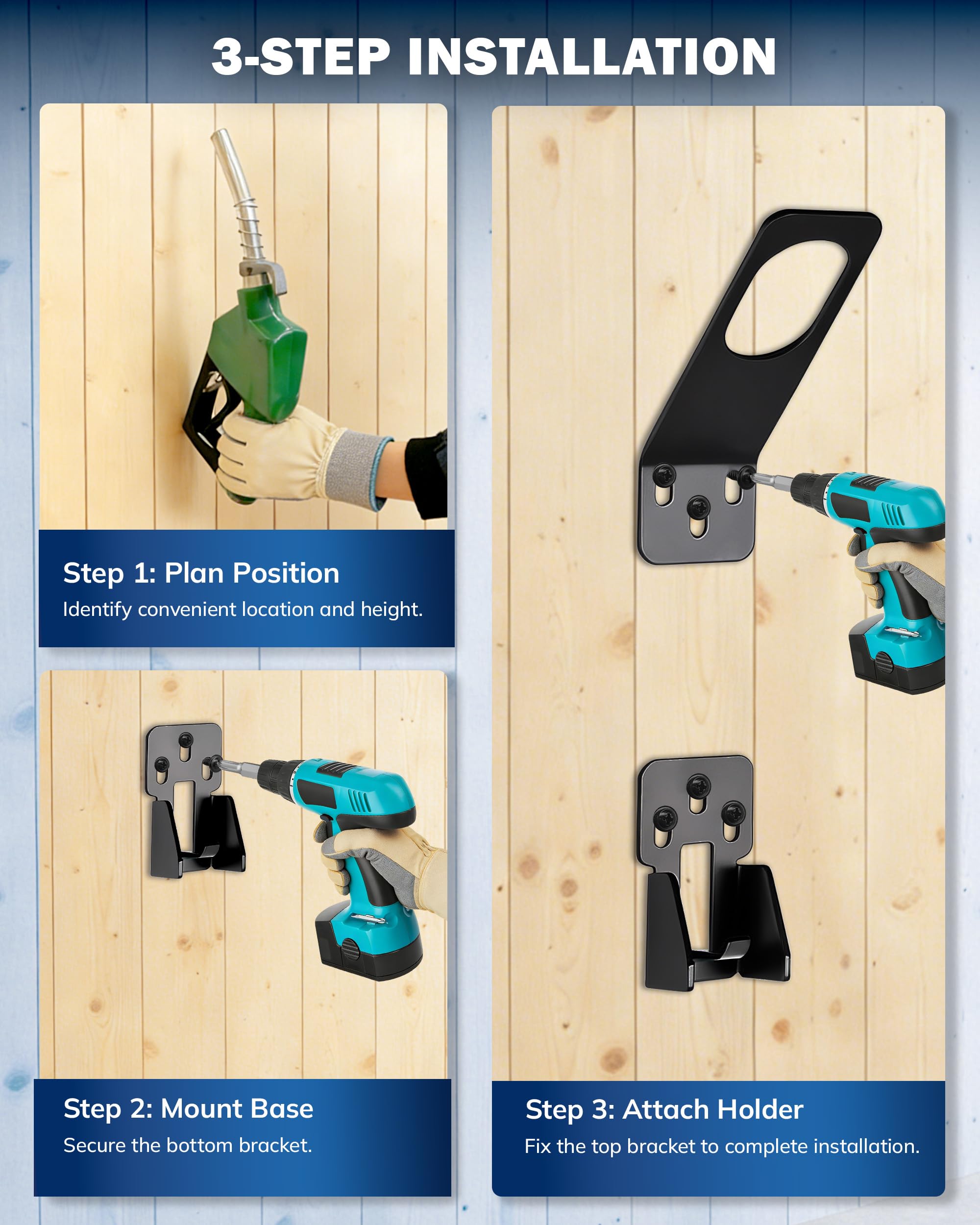Slim wall mounted PHATRIP nozzle holder saving space