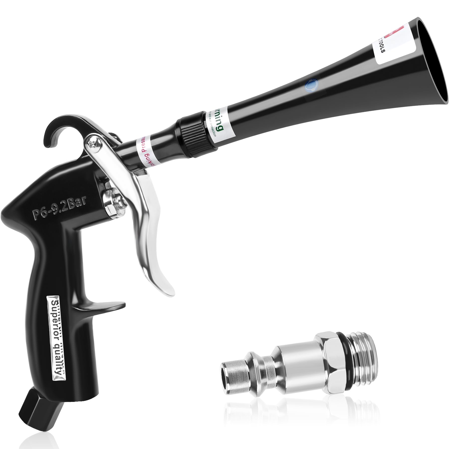 Phepetroll air blow gun with tapered nozzle for precise dust removal on car surfaces