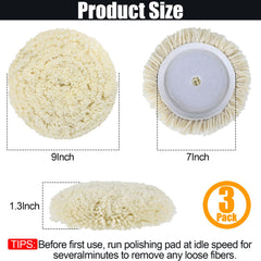 Phepetroll natural wool cutting pad closeup showing dense fibers for aggressive polishing