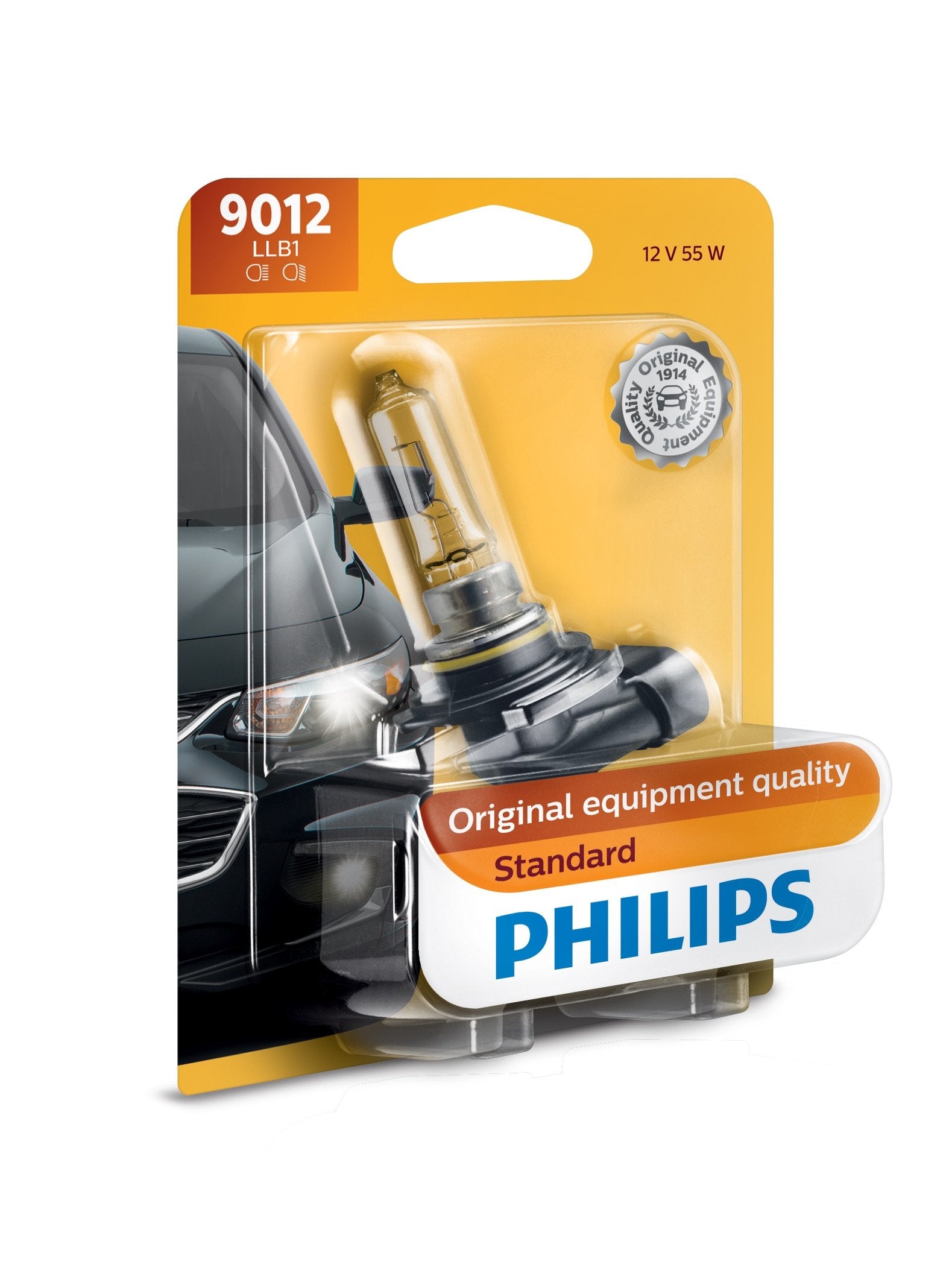 Philips 9012 HIR2 front view bulb delivers bright, consistent illumination.