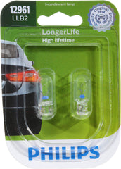 Philips LongerLife mini bulb 12961LLB2 beams on the road with stable brightness.