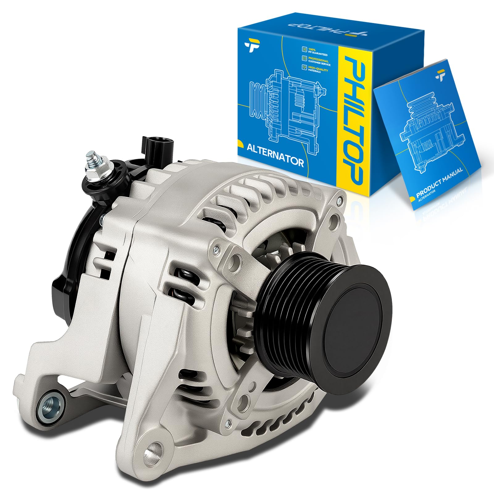 PHILTOP alternator front view for Dodge Ram 6.7L, improving electrical reliability.