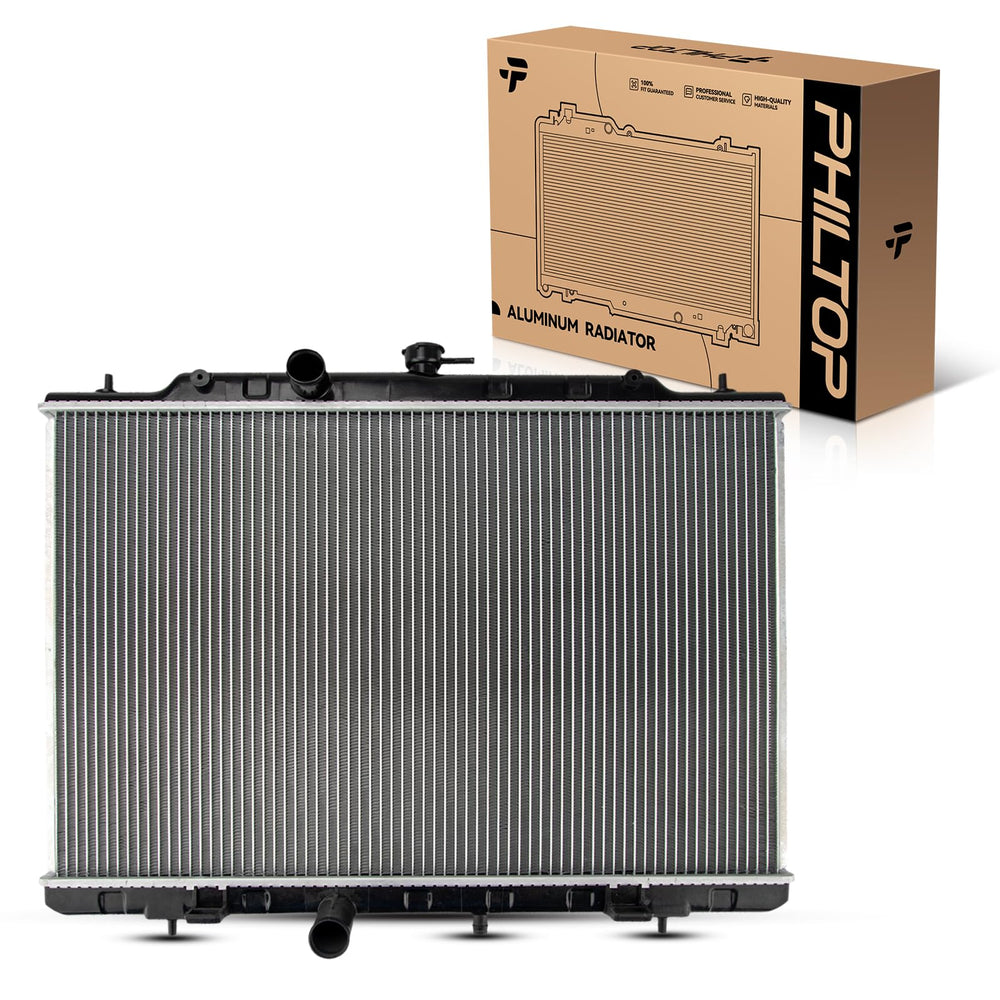 PHILTOP car radiator front view for Rogue showing direct-fit compatibility