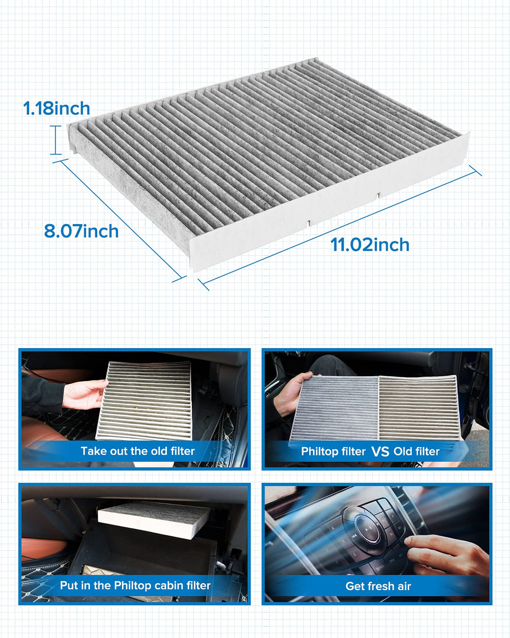 PHILTOP filter ready for quick swap during routine car maintenance