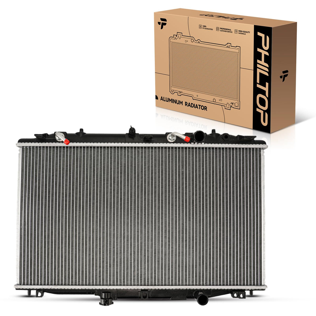 PHILTOP radiator for Honda Accord 2.4L front view shows robust cooling design.