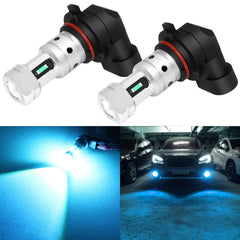 PHINLION 9006 ice blue fog bulbs front view with penetrating fog beam