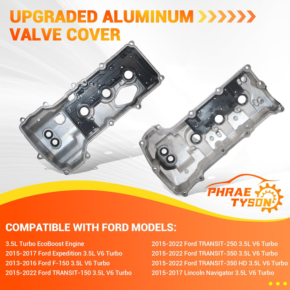 Phraetyson aluminum valve cover set showing durable, corrosion-resistant design