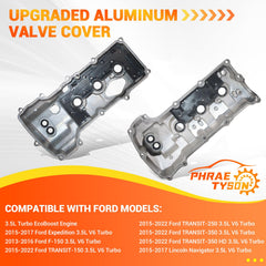 Phraetyson aluminum valve cover set showing durable, corrosion-resistant design