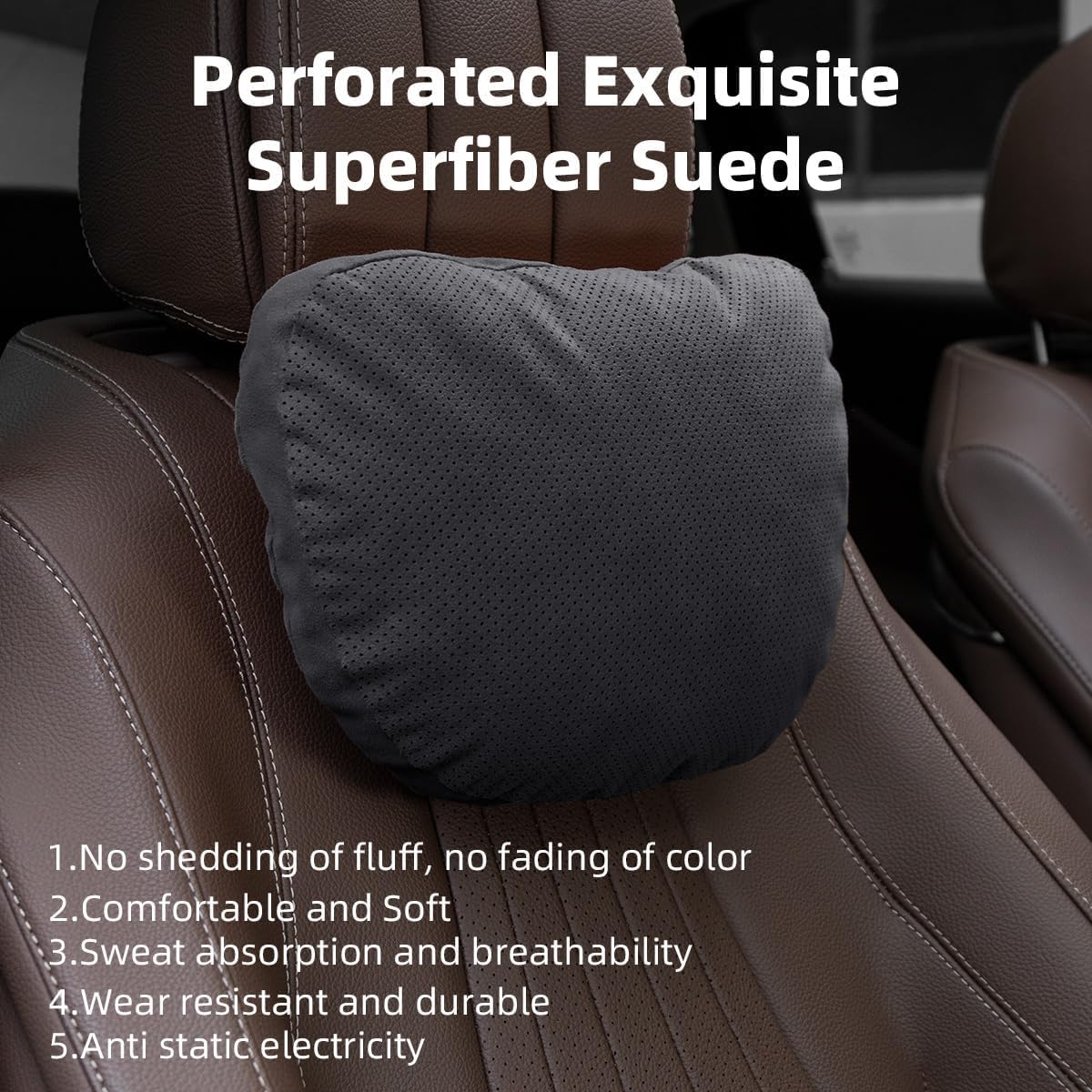 Phxoinu headrest pillow with adjustable height for personalized comfort