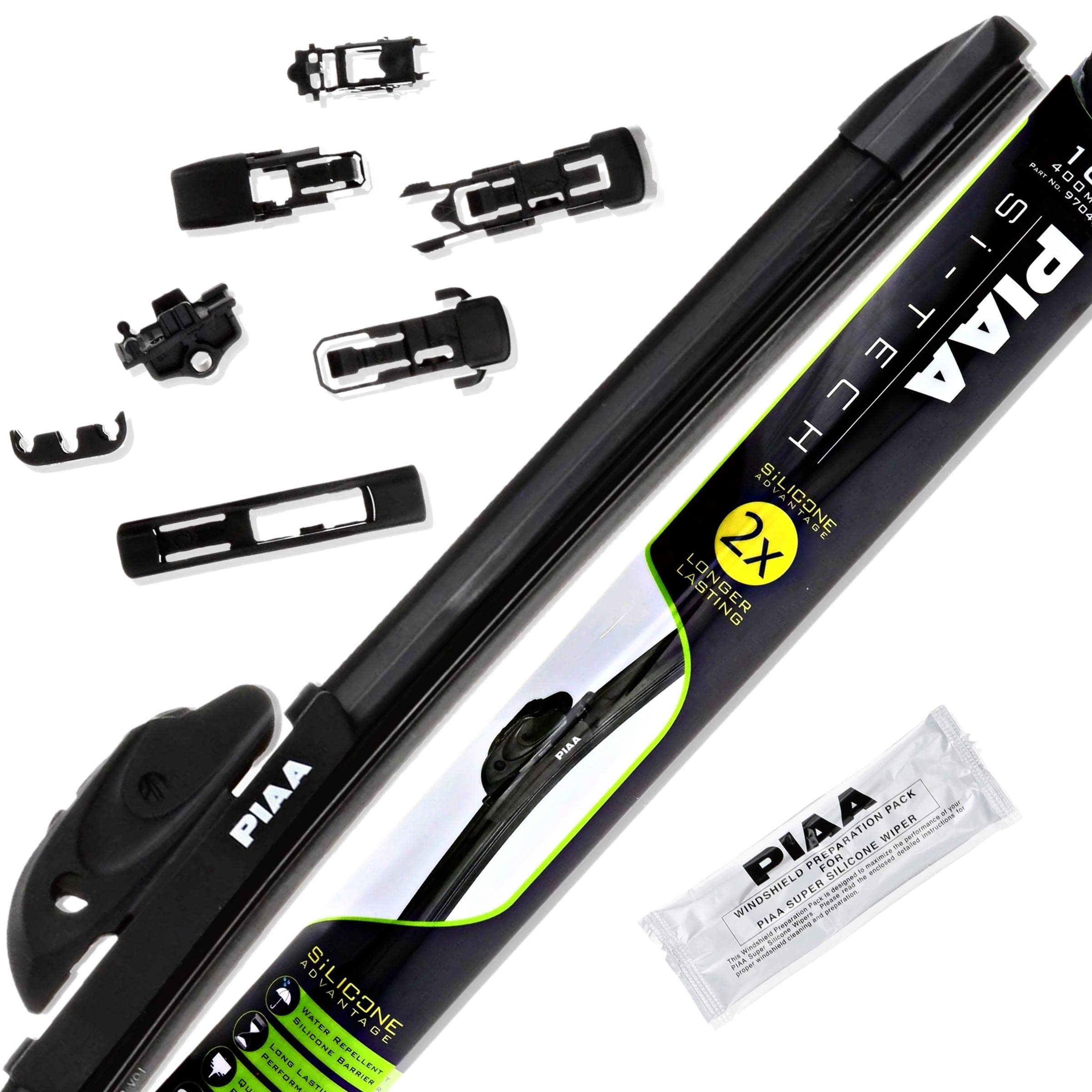 PIAA 97060 front view showing Si-Tech silicone blade for streak-free visibility