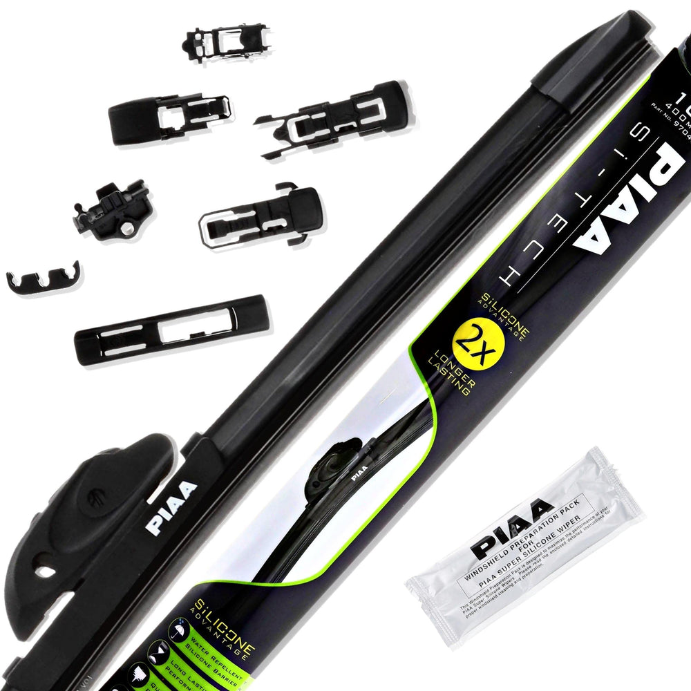 PIAA 97060 front view showing Si-Tech silicone blade for streak-free visibility