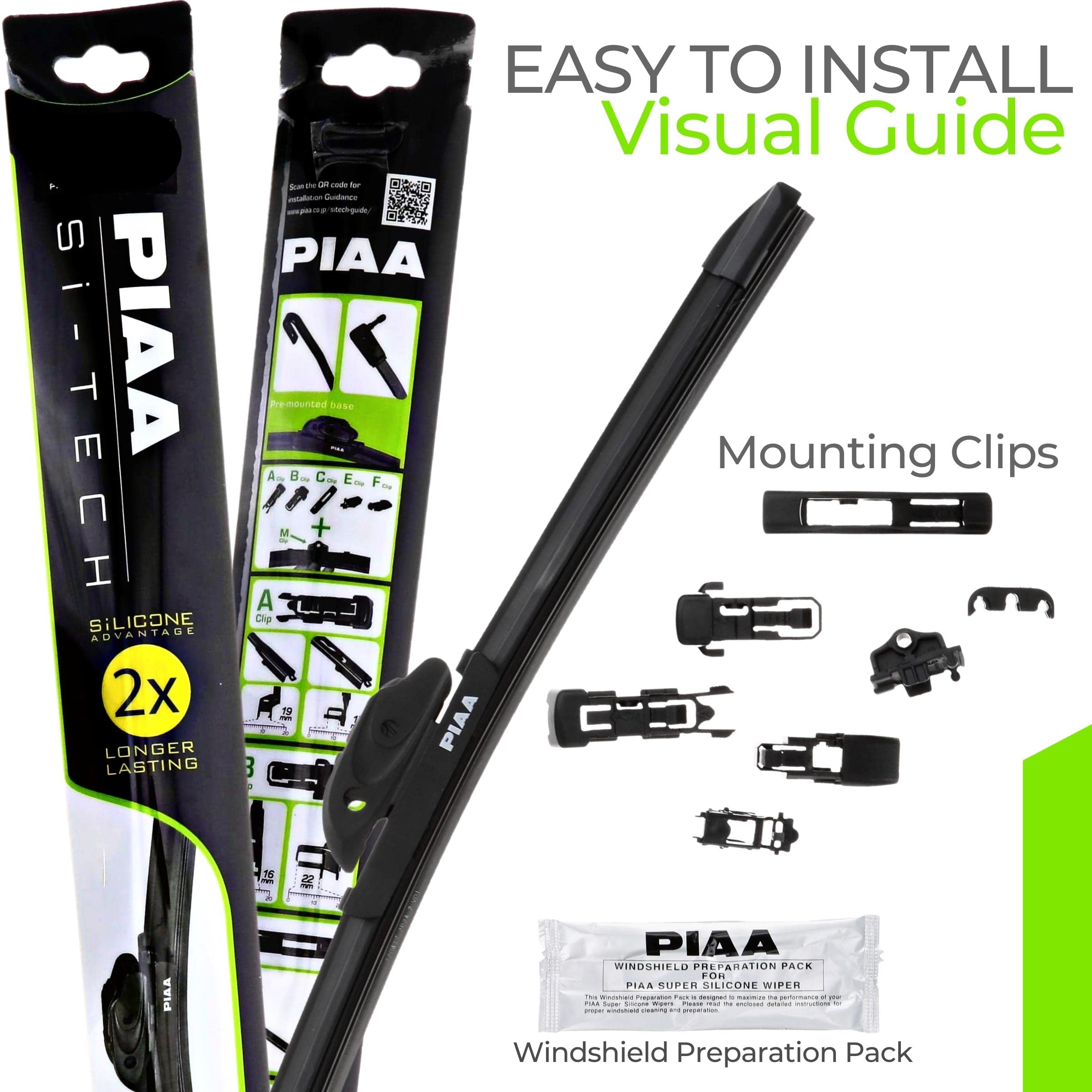 PIAA Si-Tech silicone coating beads water for clear all-season visibility