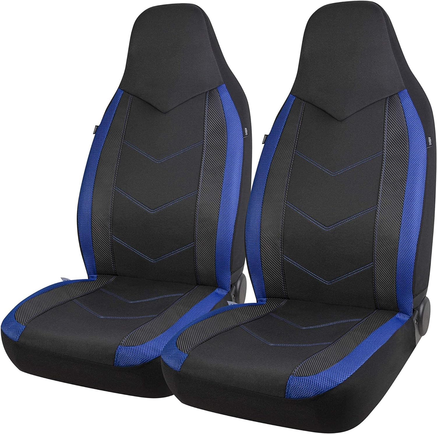 PIC AUTO front seat cover in blue with carbon fiber design for enhanced interior style.