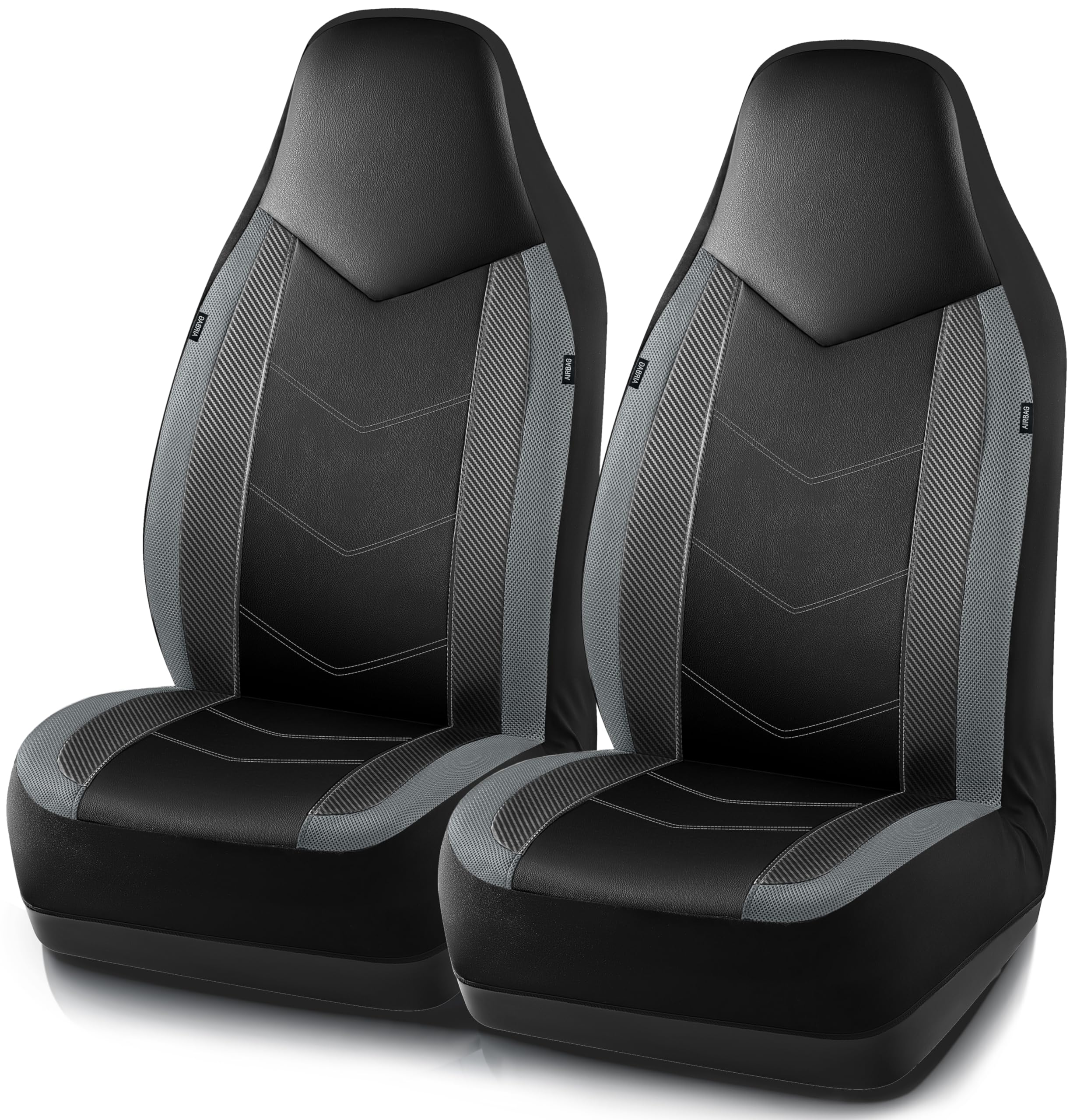 PIC AUTO leather seat cover front-left with carbon fiber accents enhances style and protection.
