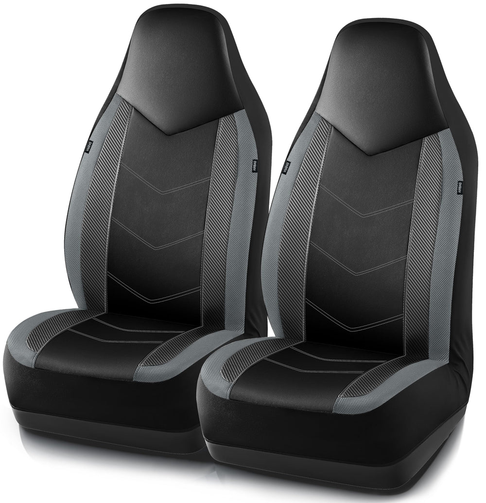PIC AUTO leather seat cover front-left with carbon fiber accents enhances style and protection.
