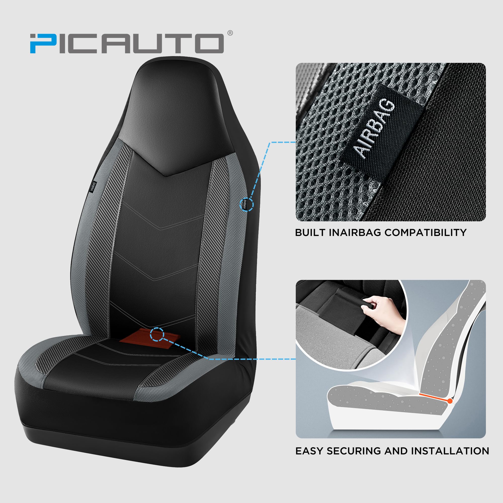 PIC AUTO rear-left seat cover offers waterproof protection against spills and stains.