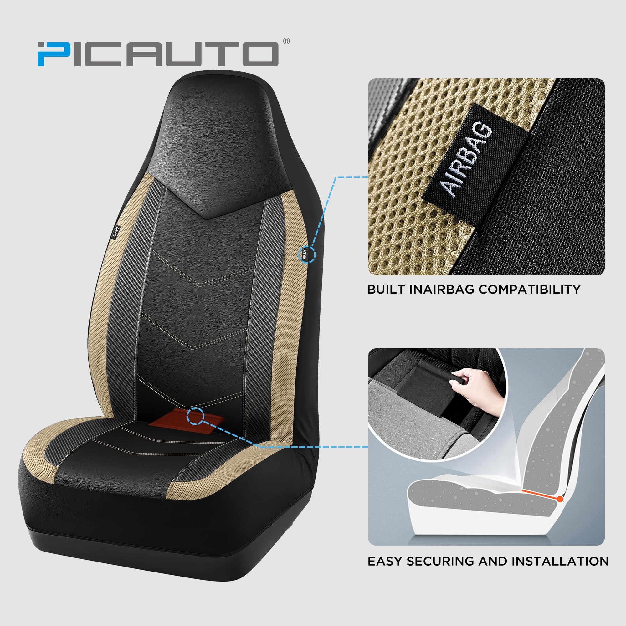 PIC AUTO mesh ventilation seat cover promotes cooler, more comfortable drives.